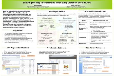 Many life sciences organizations have deployed Microsoft Office SharePoint Server-based collaborative portals for communication and data sharing. A collaborative.