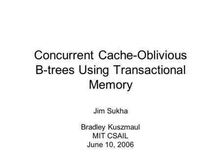 Concurrent Cache-Oblivious B-trees Using Transactional Memory