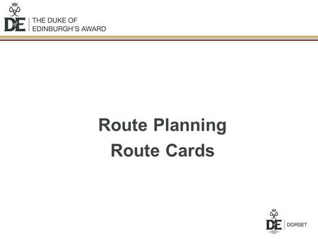 Route Planning Route Cards