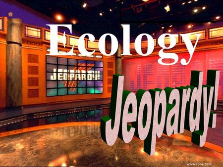Ecology Ecology - Jeopardy 100 200 300 400 500 100 200 300 400 500 100 200 300 400 500 100 200 300 400 500 Food WebsEnergyInteractionsPopulation Density/Dist.