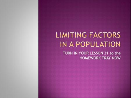 Limiting Factors in a Population