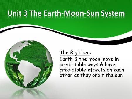 Unit 3 The Earth-Moon-Sun System