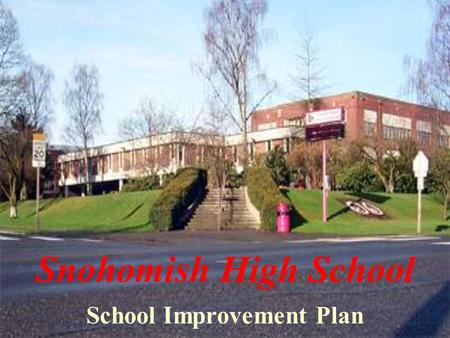 Snohomish High School School Improvement Plan. Why Change?