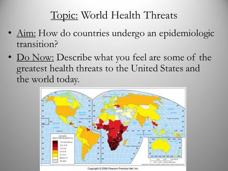 Topic: World Health Threats