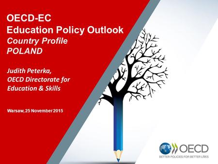 11 OECD-EC Education Policy Outlook Country Profile POLAND Judith Peterka, OECD Directorate for Education & Skills Warsaw, 25 November 2015.