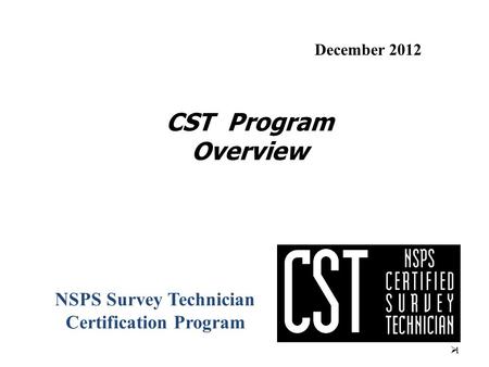 NSPS Survey Technician Certification Program