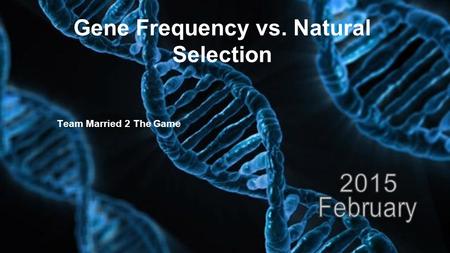 Gene Frequency vs. Natural Selection Team Married 2 The Game.