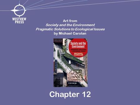 Chapter 12 Art from Society and the Environment Pragmatic Solutions to Ecological Issues by Michael Carolan.