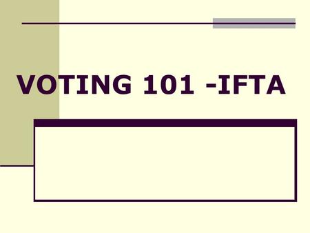VOTING 101 -IFTA. Membership Voting IFTA, Inc. Articles of Incorporation – Article 12 governs voting to amend the Bylaws IFTA, Inc. Bylaws – Article 3,
