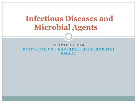 Infectious Diseases and Microbial Agents