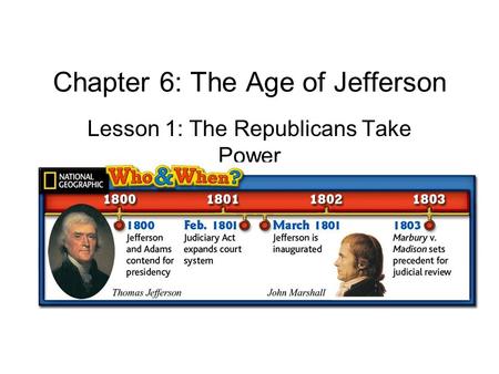 Chapter 6: The Age of Jefferson