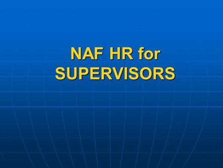 NAF HR for SUPERVISORS. SEPARATIONS (Non Disciplinary) AR 215-3, CHAPTER 2 SEPARATIONS (Non Disciplinary) AR 215-3, CHAPTER 2.