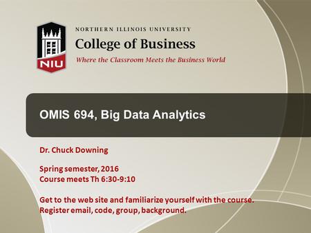 OMIS 694, Big Data Analytics