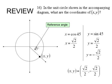 REVIEW Reference angle.
