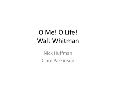Nick Huffman Clare Parkinson