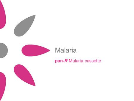 Malaria pan-R Malaria cassette. Agenda Disease overview Infectious agents Diagnosis pan-R Malaria cassette: specifications Conclusion.