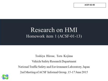 Research on HMI Homework item 1 (ACSF-01-13)