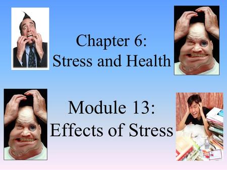Chapter 6: Stress and Health Module 13: Effects of Stress.