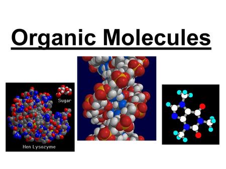 Organic Molecules. Macromolecules Macromolecules are “giant molecules” found in living cells Smaller units are called monomers, these join together to.