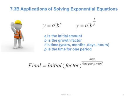 7.3B Applications of Solving Exponential Equations