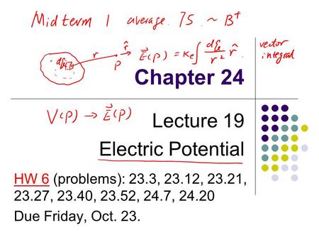 Lecture 19 Electric Potential