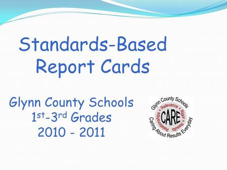 Standards-Based Report Cards