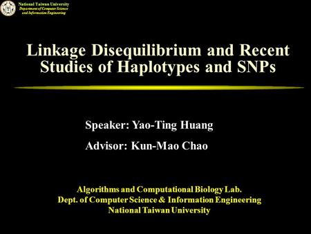 Linkage Disequilibrium and Recent Studies of Haplotypes and SNPs