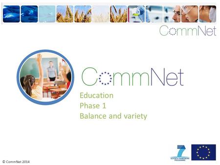 © CommNet 2014 Education Phase 1 Balance and variety.