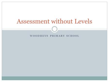 WOODHEYS PRIMARY SCHOOL Assessment without Levels.