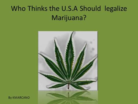 Who Thinks the U.S.A Should legalize Marijuana? By KMARCANO.