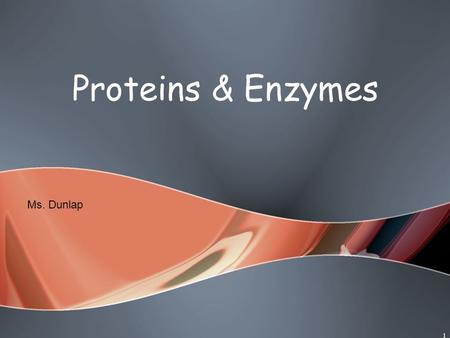 1 Proteins & Enzymes Ms. Dunlap. DO NOW! 5 MIN SILENTLY! 1. What are the 4 Macromolecules? 2. Enzymes are a part of which macromolecules? 3. What do you.