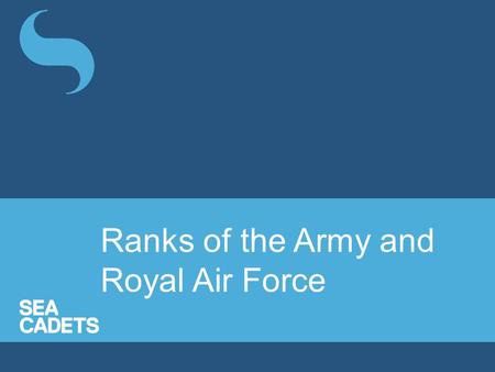 Ranks of the Army and Royal Air Force