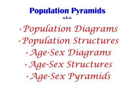 Population Pyramids a.k.a.