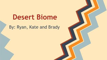 Desert Biome By: Ryan, Kate and Brady.