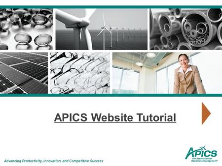 APICS Website Tutorial. Searching is easy with the new search function, which appears on every page. Shop APICS is accessible from here and is linked.