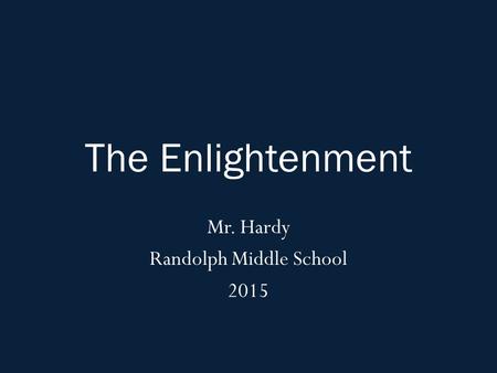 Mr. Hardy Randolph Middle School 2015