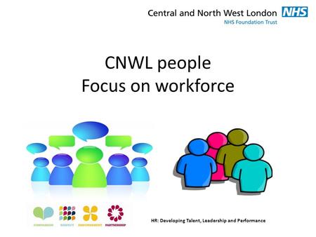 CNWL people Focus on workforce HR: Developing Talent, Leadership and Performance.