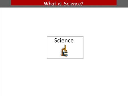 What is Science? Science.