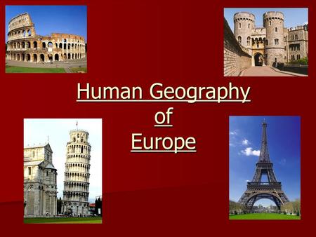Human Geography of Europe
