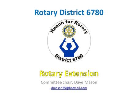 Rotary District 6780. Questions Who thinks there are no more potentially good Rotarians in our District? Who feels our District has “no room” for additional.