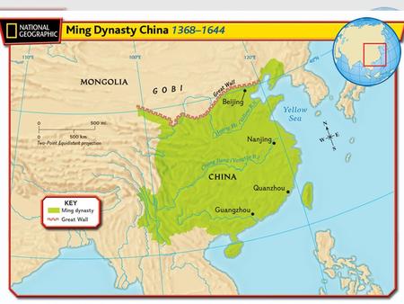 Section 4 Vocabulary Zhu Yuanzhang – became emperor of the Ming dynasty after the Mongols were driven out of China Nanjing– capital during the Ming dynasty.