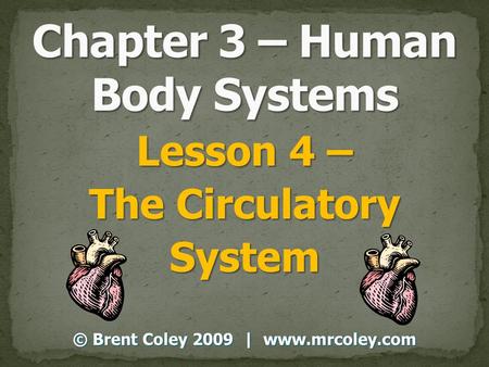 Lesson 4 – The Circulatory System © Brent Coley 2009 | www.mrcoley.com.