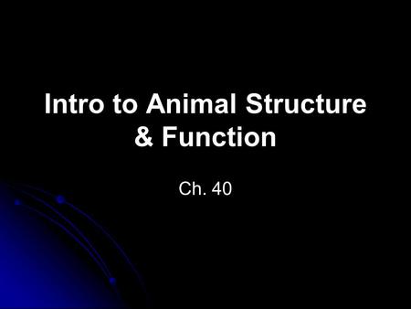 Intro to Animal Structure & Function Ch. 40. Cellular Organization The way that cells are organized Tissues: similar cells performing a common function.