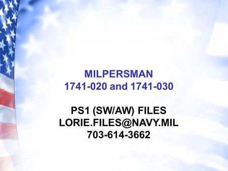 MILPERSMAN and PS1 (SW/AW) FILES