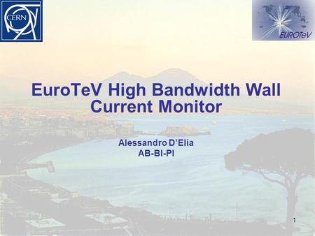 1 EuroTeV High Bandwidth Wall Current Monitor Alessandro D’Elia AB-BI-PI.