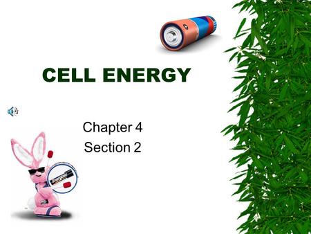 CELL ENERGY Chapter 4 Section 2 Cells need energy …  To live  To grow  To reproduce.