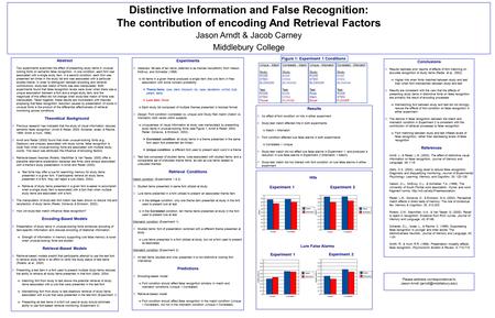 Conclusions  Results replicate prior reports of effects of font matching on accurate recognition of study items (Reder, et al., 2002)  Higher hits when.