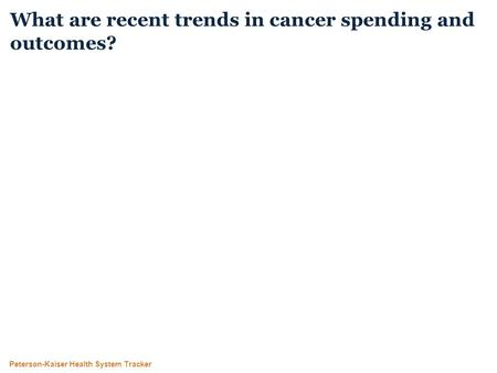 Peterson-Kaiser Health System Tracker What are recent trends in cancer spending and outcomes?