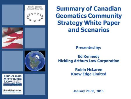 Canadian Geomatics Community Round Table Know Edge Limited Location Information Innovation Summary of Canadian Geomatics Community Strategy White Paper.