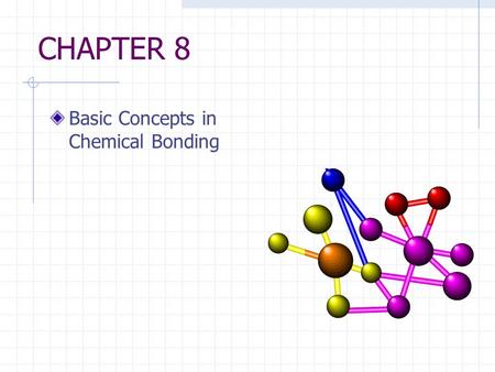 CHAPTER 8 Basic Concepts in Chemical Bonding. Introduction Attractive forces that hold atoms together in compounds are called chemical bonds. The electrons.